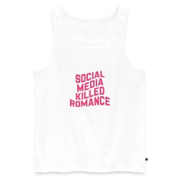 Les médias sociaux ont tué la romance - Débardeur bio Premium Homme - blanc - Devant - AI Model Male 178 light (178cm)