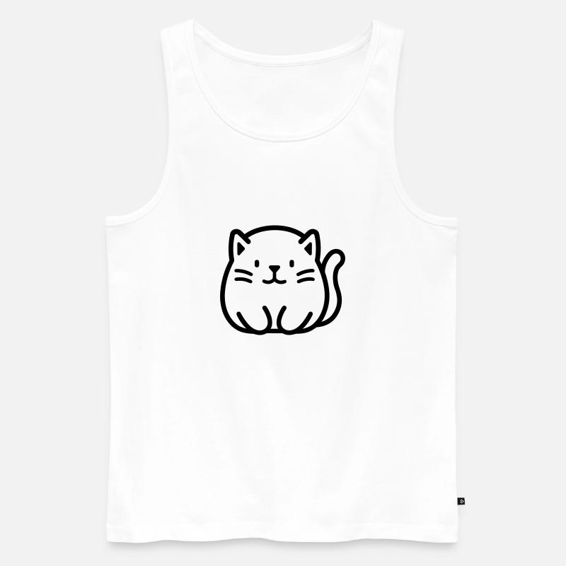 Katze - Männer Premium Bio Tank Top - Weiß