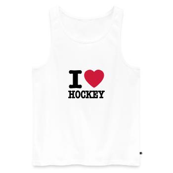 i love hockey - Débardeur bio Premium Homme - blanc - Devant - AI Model Male 178 light (178cm)