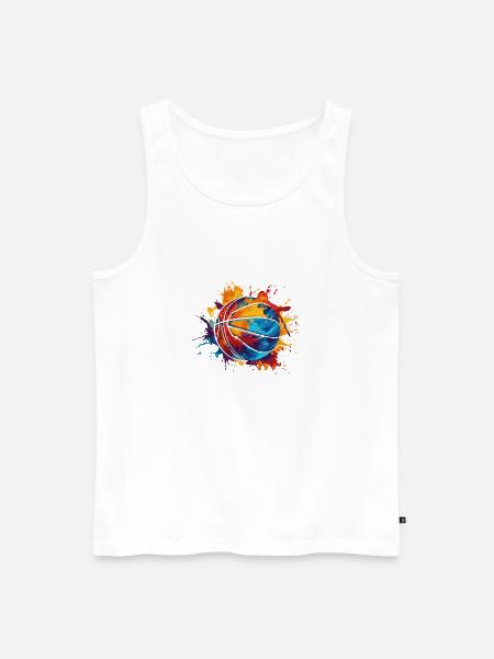 Basketball Farbklecks Ballsport Basketballer - Männer Premium Bio Tank Top - Weiß