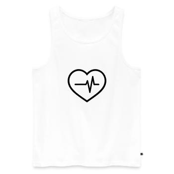 heartbeat - Men's Premium Organic Tank Top - white - Front - AI Model Male 178 light (178cm)