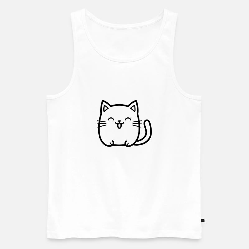 Katze - Männer Premium Bio Tank Top - Weiß