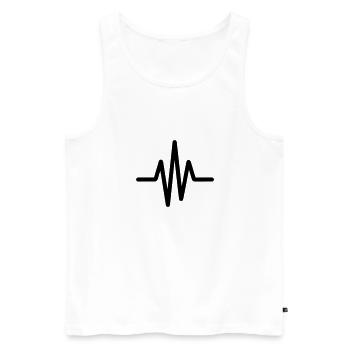 Puls, Herzschlag - Männer Premium Bio Tank Top - Weiß - Vorne - Michal (187cm)