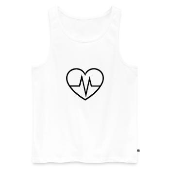 battement de coeur - Débardeur bio Premium Homme - blanc - Devant - AI Model Male 178 light (178cm)