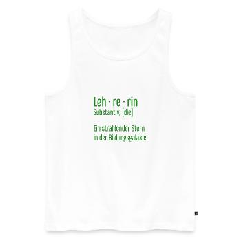 Lehrerin Lehrerinnen Schule Pädagogin Unterricht - Männer Premium Bio Tank Top - Weiß - Vorne - Michal (187cm)