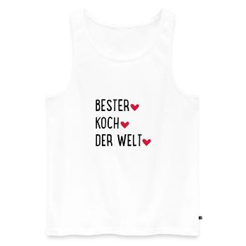 Bester Koch der Welt - Männer Premium Bio Tank Top - Weiß - Vorne - Michal (187cm)