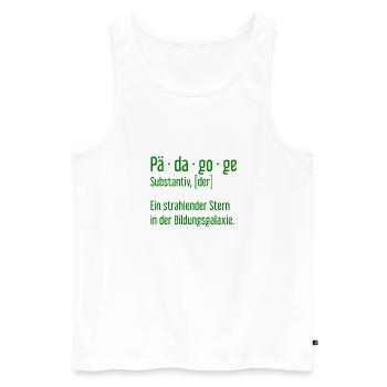 Pädagoge Pädagogen Schule Lehrer Unterricht - Männer Premium Bio Tank Top - Weiß - Vorne - Michal (187cm)