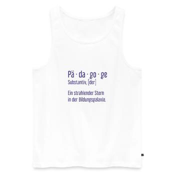 Pädagoge Pädagogen Schule Lehrer Unterricht - Männer Premium Bio Tank Top - Weiß - Vorne - Michal (187cm)