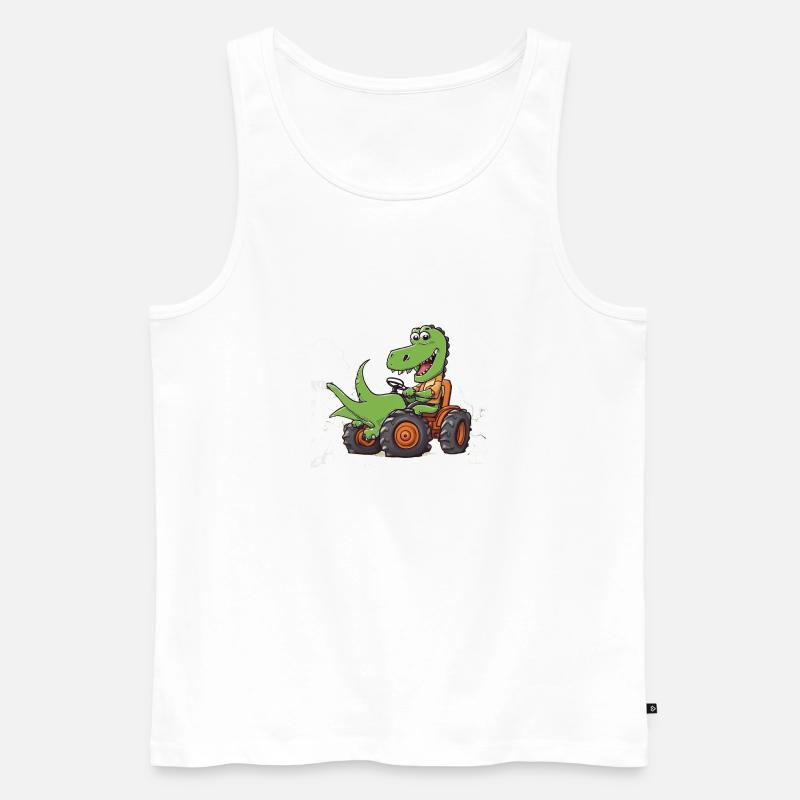 Traktor Dino - Männer Premium Bio Tank Top - Weiß
