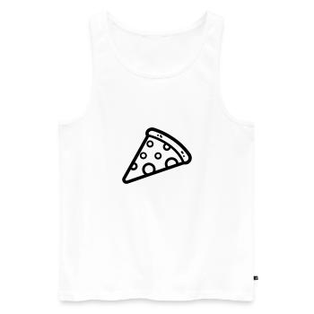 part de pizza - Débardeur bio Premium Homme - blanc - Devant - AI Model Male 178 light (178cm)