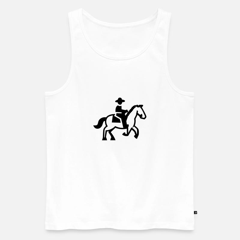 Reiter Pferd Reiter - Männer Premium Bio Tank Top - Weiß