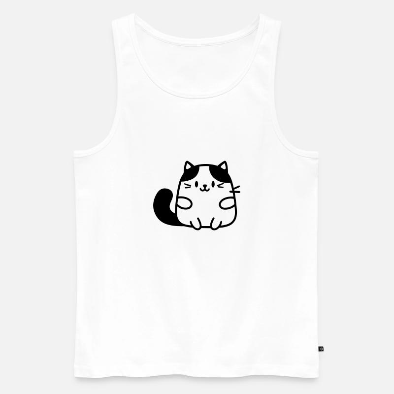 Katze - Männer Premium Bio Tank Top - Weiß