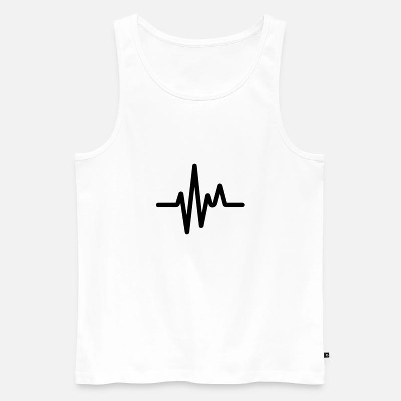 Puls, Herzschlag - Männer Premium Bio Tank Top - Weiß