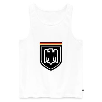 Germany Eagle Badge 01 - Men's Premium Organic Tank Top - white - Front - Michal (187cm)