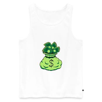 Geld Sack Scheine - Männer Premium Bio Tank Top - Weiß - Vorne - AI Model Male 178 light (178cm)