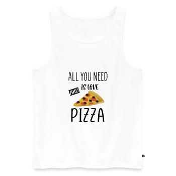 Alles, was Sie brauchen, ist Liebe und Pizza-Zitat - Männer Premium Bio Tank Top - Weiß - Vorne - AI Model Male 178 light (178cm)