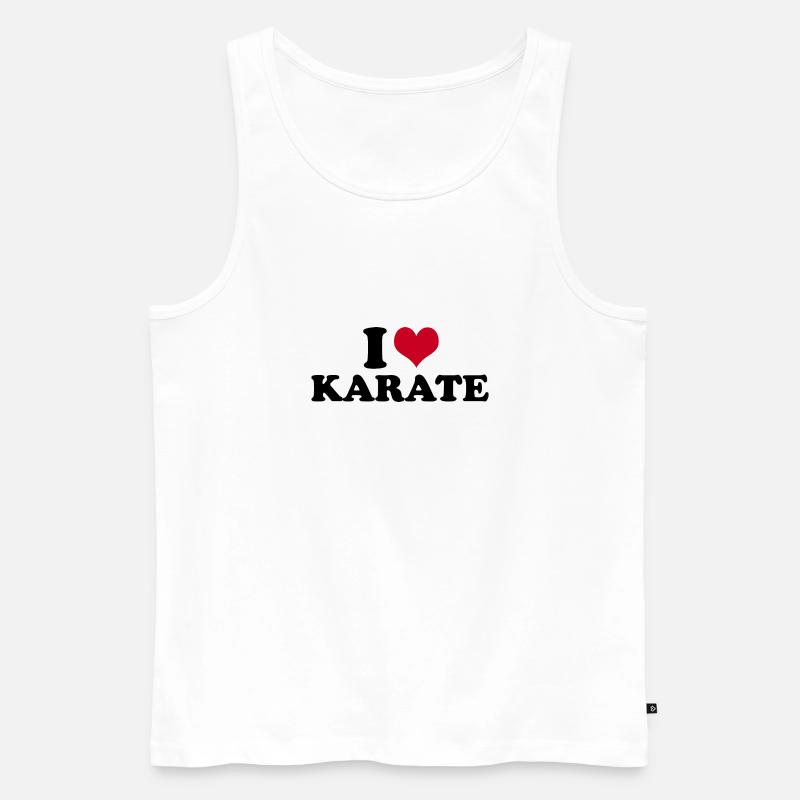 I Love Karate - Männer Premium Bio Tank Top - Weiß