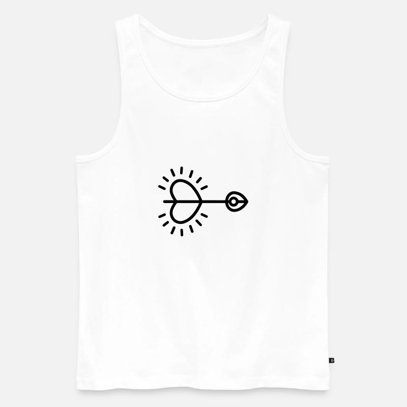 Herz-Pfeil - Männer Premium Bio Tank Top - Weiß
