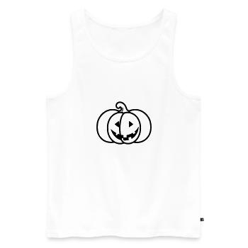 pompoen - Mannen Premium Bio Tanktop - wit - Voor - AI Model Male 178 light (178cm)