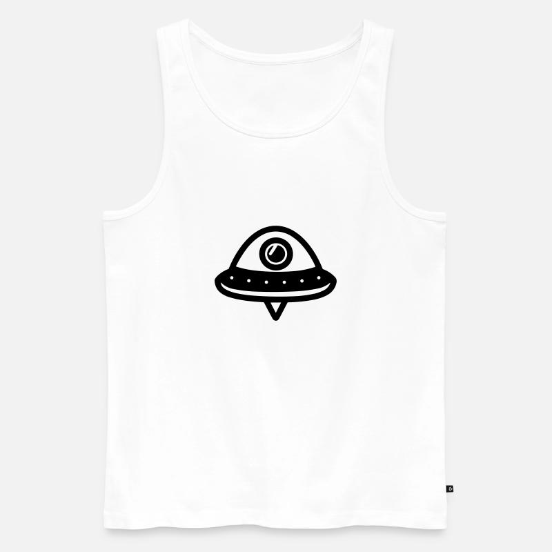fliegende Untertasse - Männer Premium Bio Tank Top - Weiß
