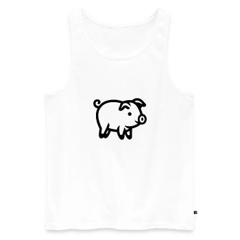 cochon - Débardeur bio Premium Homme - blanc - Devant - Michal (187cm)