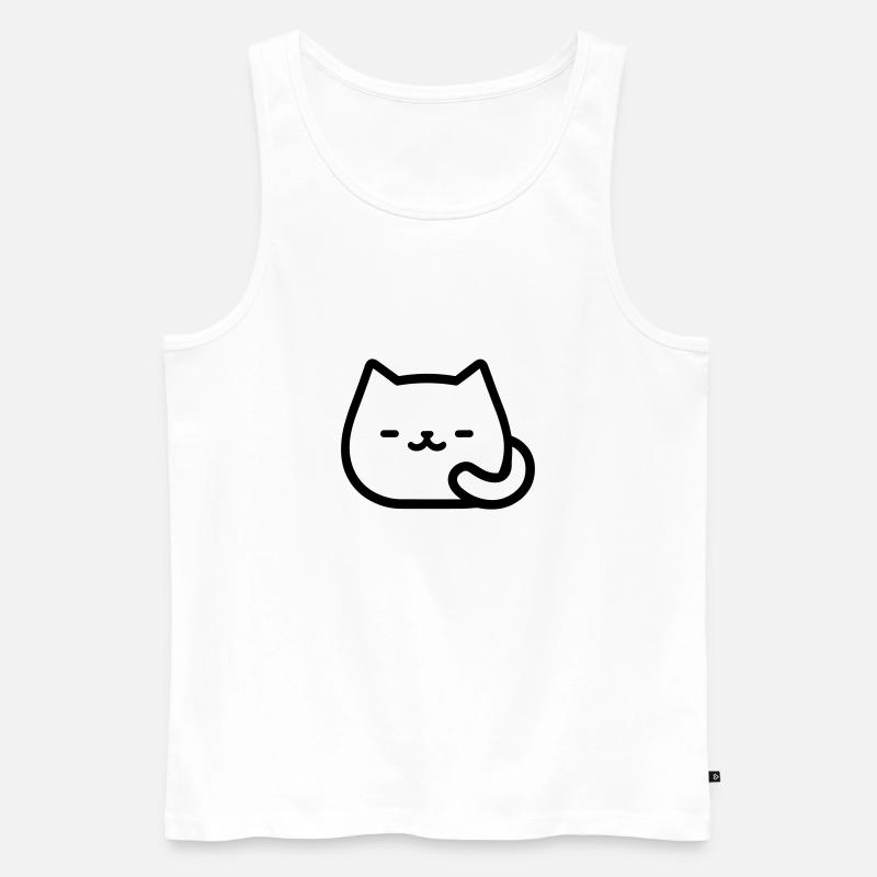 Katze - Männer Premium Bio Tank Top - Weiß