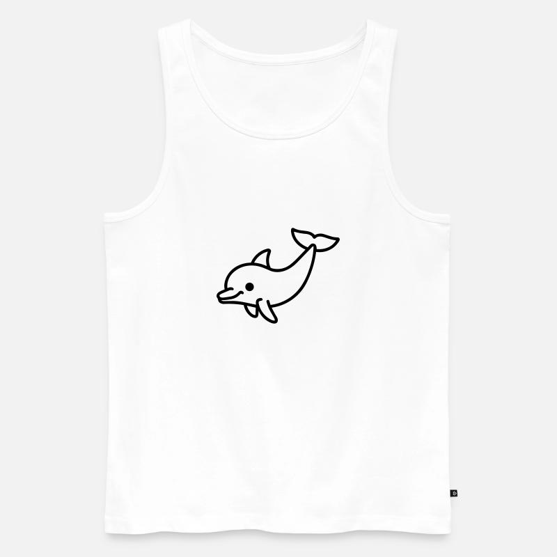 Delfin - Männer Premium Bio Tank Top - Weiß