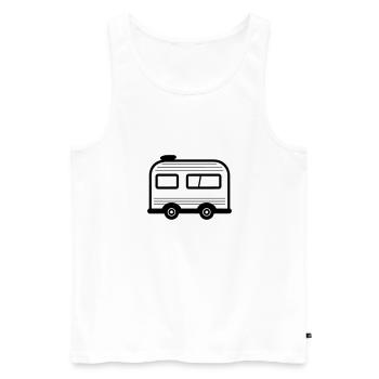 Kleiner Wohnwagen - Männer Premium Bio Tank Top - Weiß - Vorne - AI Model Male 178 light (178cm)