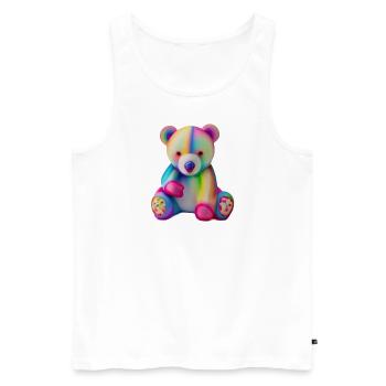 Multicolored teddy bear - Men's Premium Organic Tank Top - white - Front - Michal (187cm)