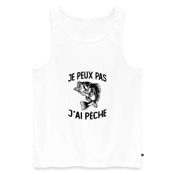 Je Peux Pas J'ai Pêche - Débardeur bio Premium Homme - blanc - Devant - AI Model Male 178 light (178cm)