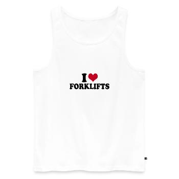 I Love Forklifts Forklift Operator - Men's Premium Organic Tank Top - white - Front - Michal (187cm)