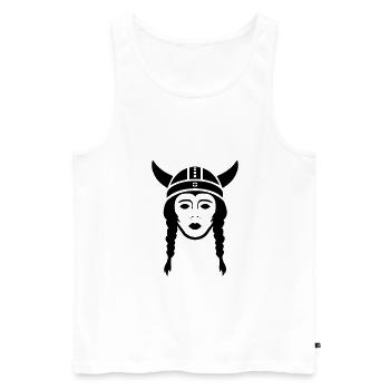 Wikingerfrau - Männer Premium Bio Tank Top - Weiß - Vorne - AI Model Male 178 light (178cm)