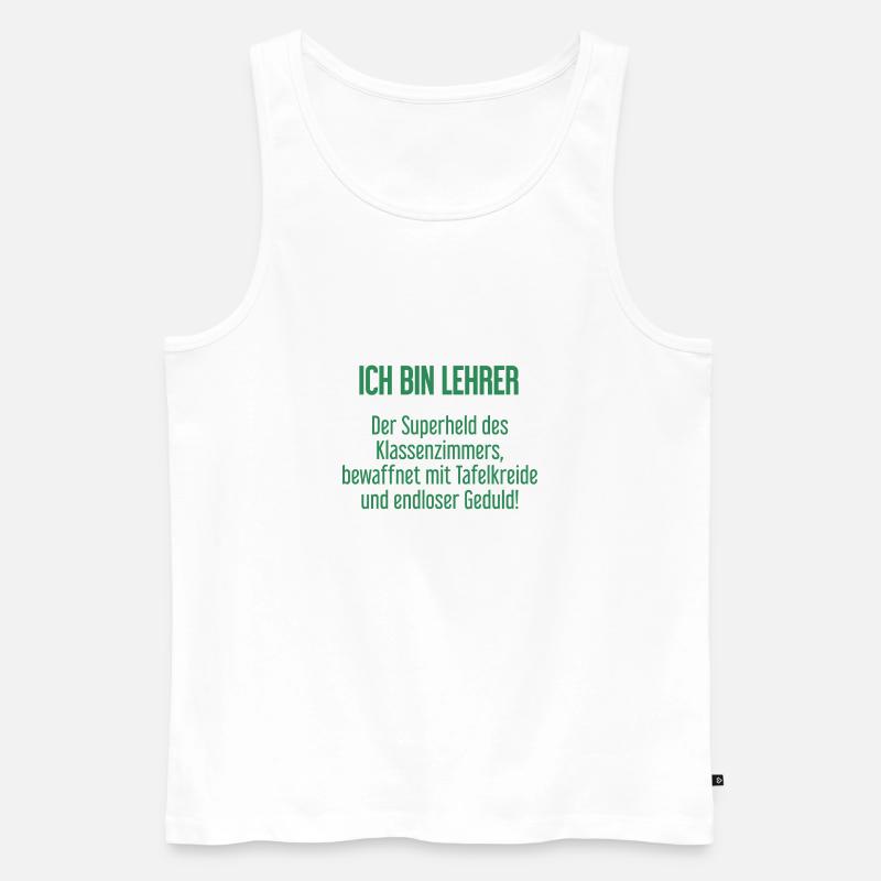 Lehrer - Der Superheld des Klassenzimmers! - Männer Premium Bio Tank Top - Weiß
