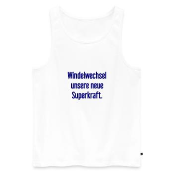 Diaper change – our new superpower - Men's Premium Organic Tank Top - white - Front - AI Model Male 178 light (178cm)