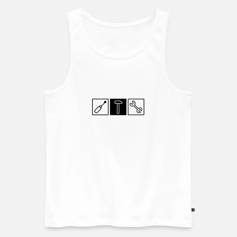 Werkzeug Schrauber - Männer Premium Bio Tank Top - Weiß