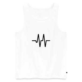 Frequency - Men's Premium Organic Tank Top - white - Front - AI Model Male 178 light (178cm)