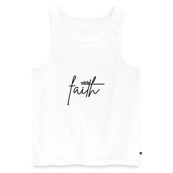 Marcher par la foi - Débardeur bio Premium Homme - blanc - Devant - Michal (187cm)