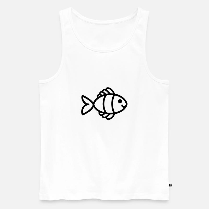 Fisch - Männer Premium Bio Tank Top - Weiß