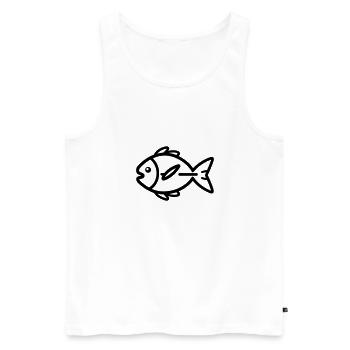 Fish - Men's Premium Organic Tank Top - white - Front - Michal (187cm)