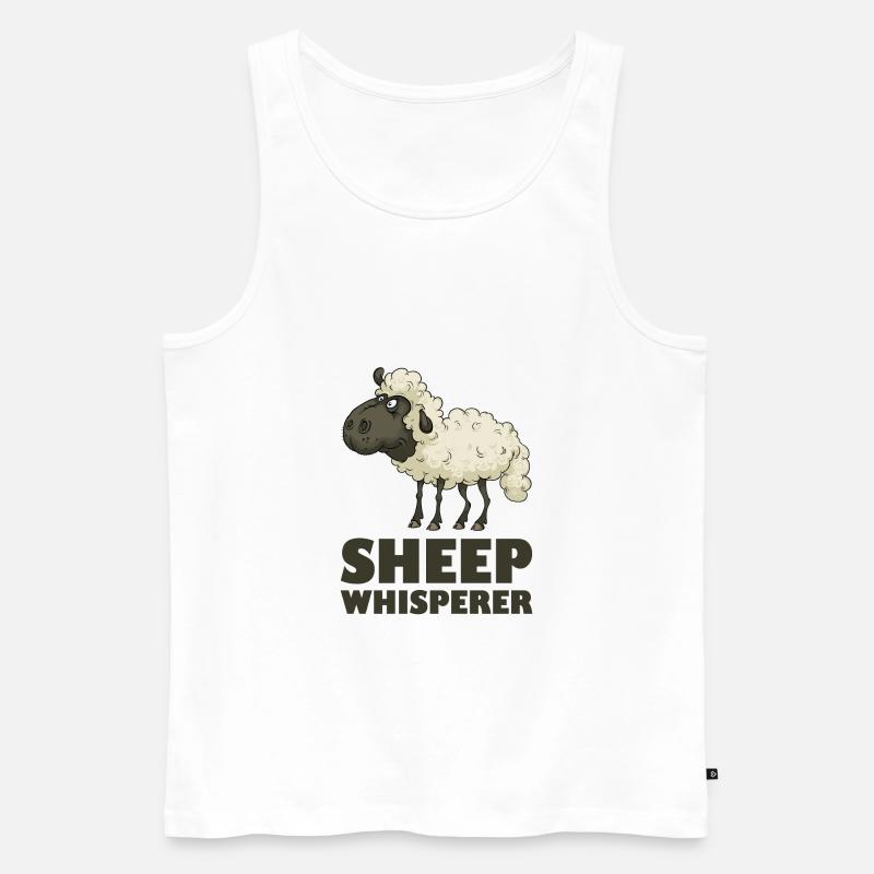 Schafflüsterer Schaf - Männer Premium Bio Tank Top - Weiß