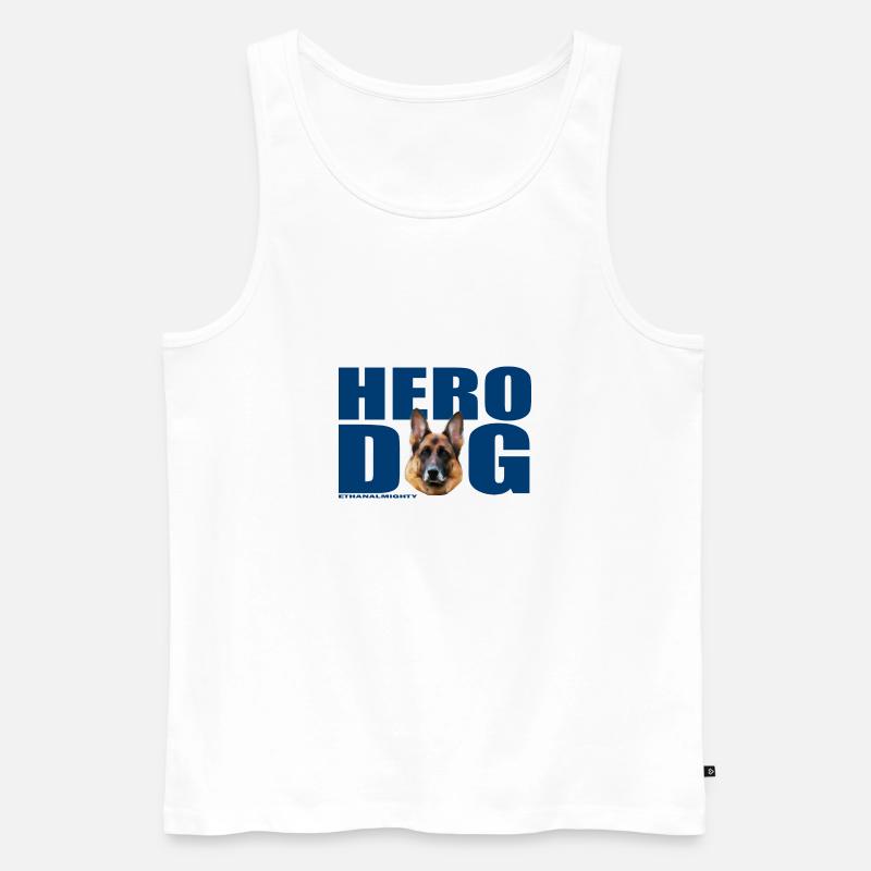 Heldenhund EthanAllmächtig - Männer Premium Bio Tank Top - Weiß