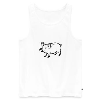 cochon - Débardeur bio Premium Homme - blanc - Devant - Michal (187cm)