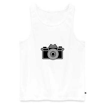 Camera - Men's Premium Organic Tank Top - white - Front - Michal (187cm)
