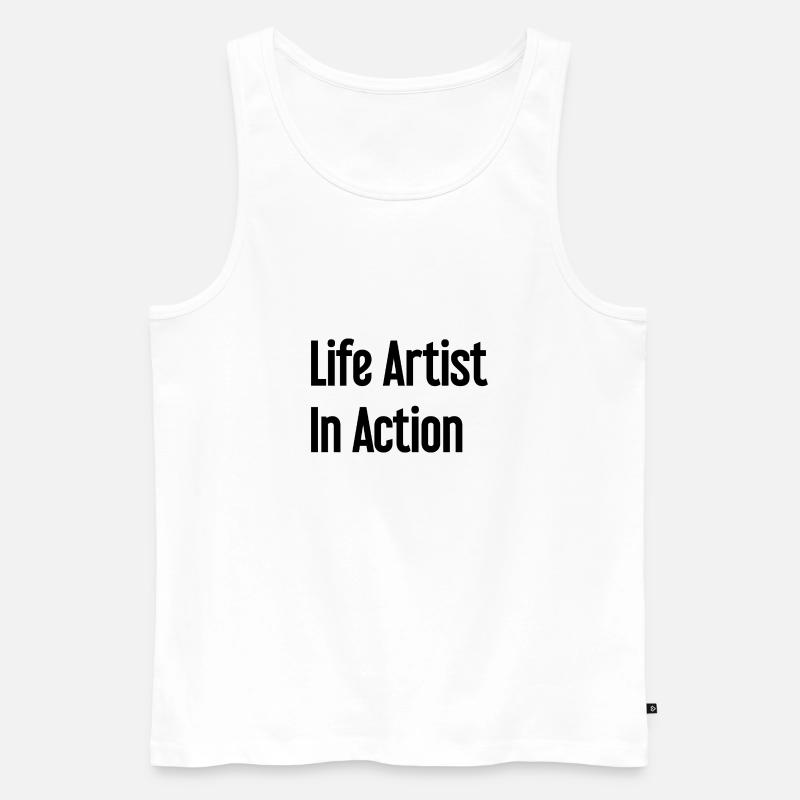 Lebenskünstler im Einsatz - Männer Premium Bio Tank Top - Weiß