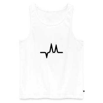 Puls, Herzschlag - Männer Premium Bio Tank Top - Weiß - Vorne - Michal (187cm)