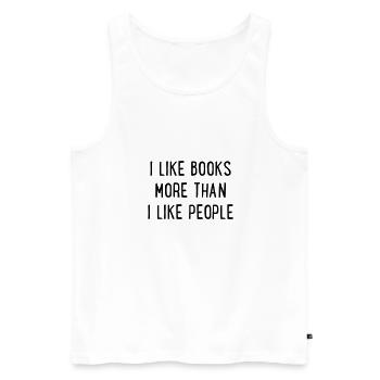 Bücher - Männer Premium Bio Tank Top - Weiß - Vorne - AI Model Male 178 light (178cm)