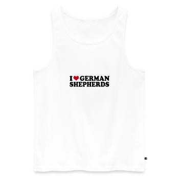 I Love German Shepherds - Men's Premium Organic Tank Top - white - Front - Michal (187cm)