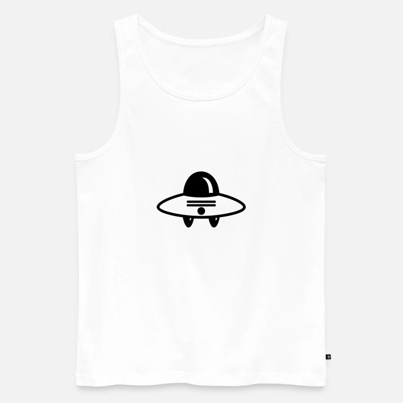 fliegende Untertasse - Männer Premium Bio Tank Top - Weiß