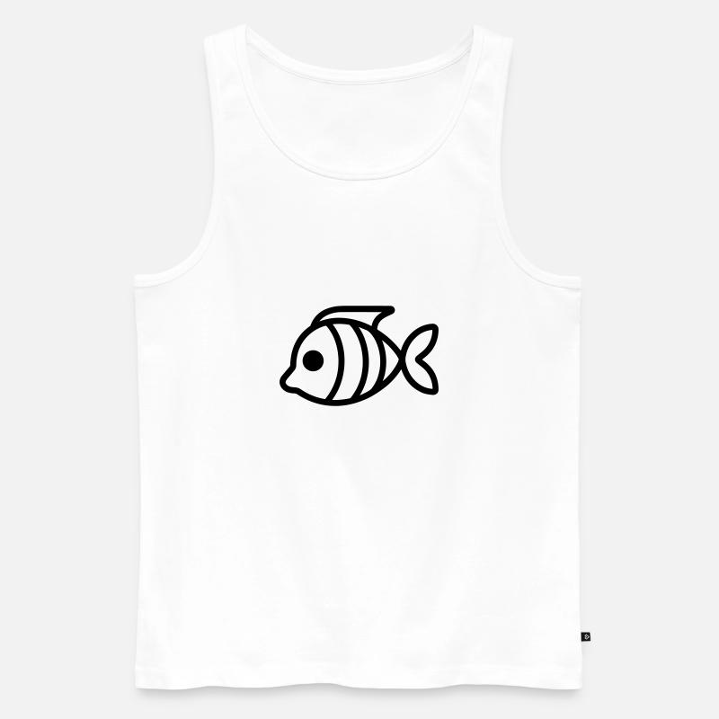 Fisch - Männer Premium Bio Tank Top - Weiß