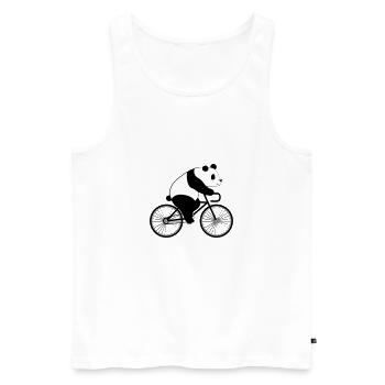 Panda Bicycle - Männer Premium Bio Tank Top - Weiß - Vorne - AI Model Male 178 light (178cm)